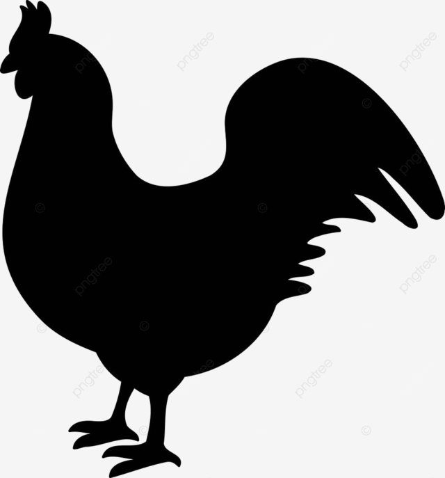 Hand drawn chicken silhouette illustration isolated on background food drawn animal png and vector with transparent background for free download