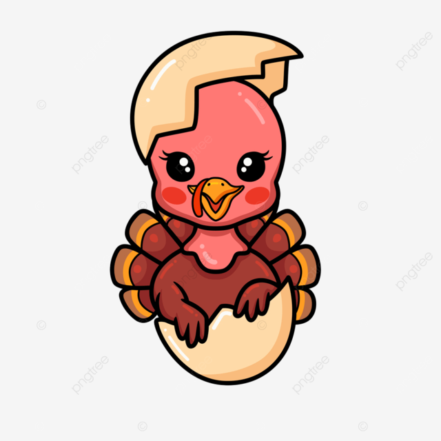 Turkey eggs vector hd png images cute baby turkey cartoon inside an egg autumn little turkey png image for free download