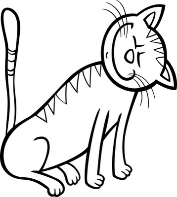 Blackout window curtain happy cat cartoon for coloring book