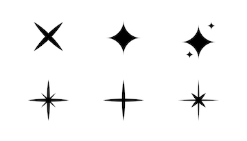 Premium vector minimalist silhouette stars icon twinkle star shape symbols modern geometric elements