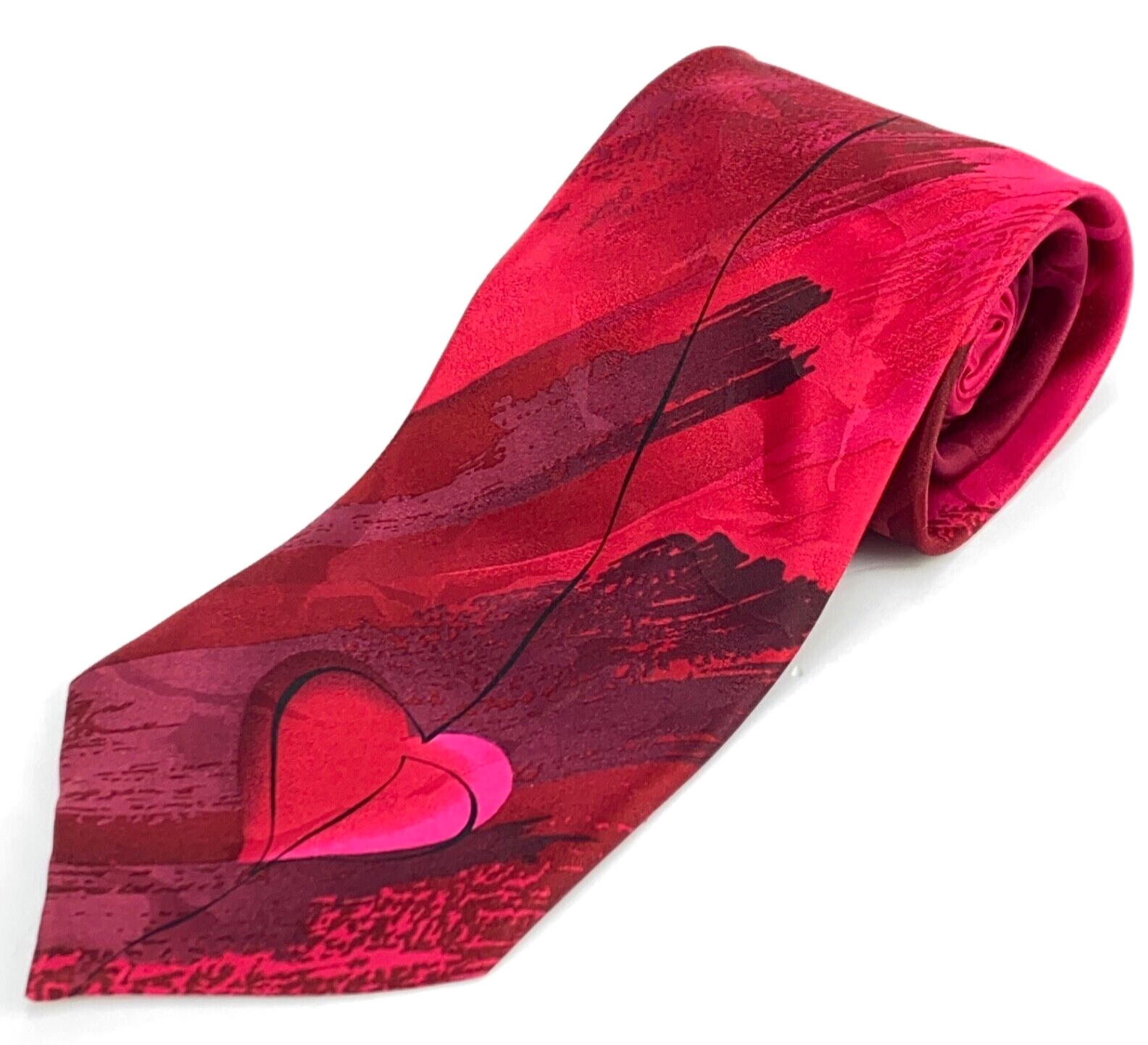 Jerry j garcia red pink art abstract heart artist lust collection tie