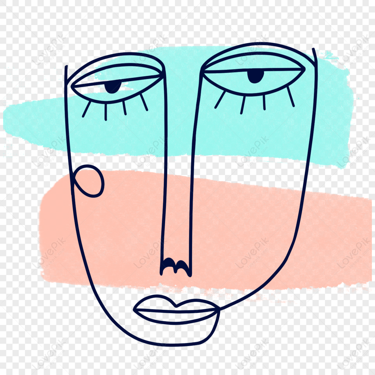 Face line png images with transparent background free download on