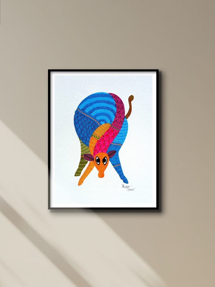 Buy handpainted deer in gond art by kailash pradhan online at â retail and tech pvt ltd