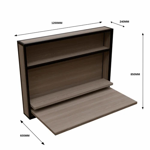 Acacia wall ounted desk in brown color
