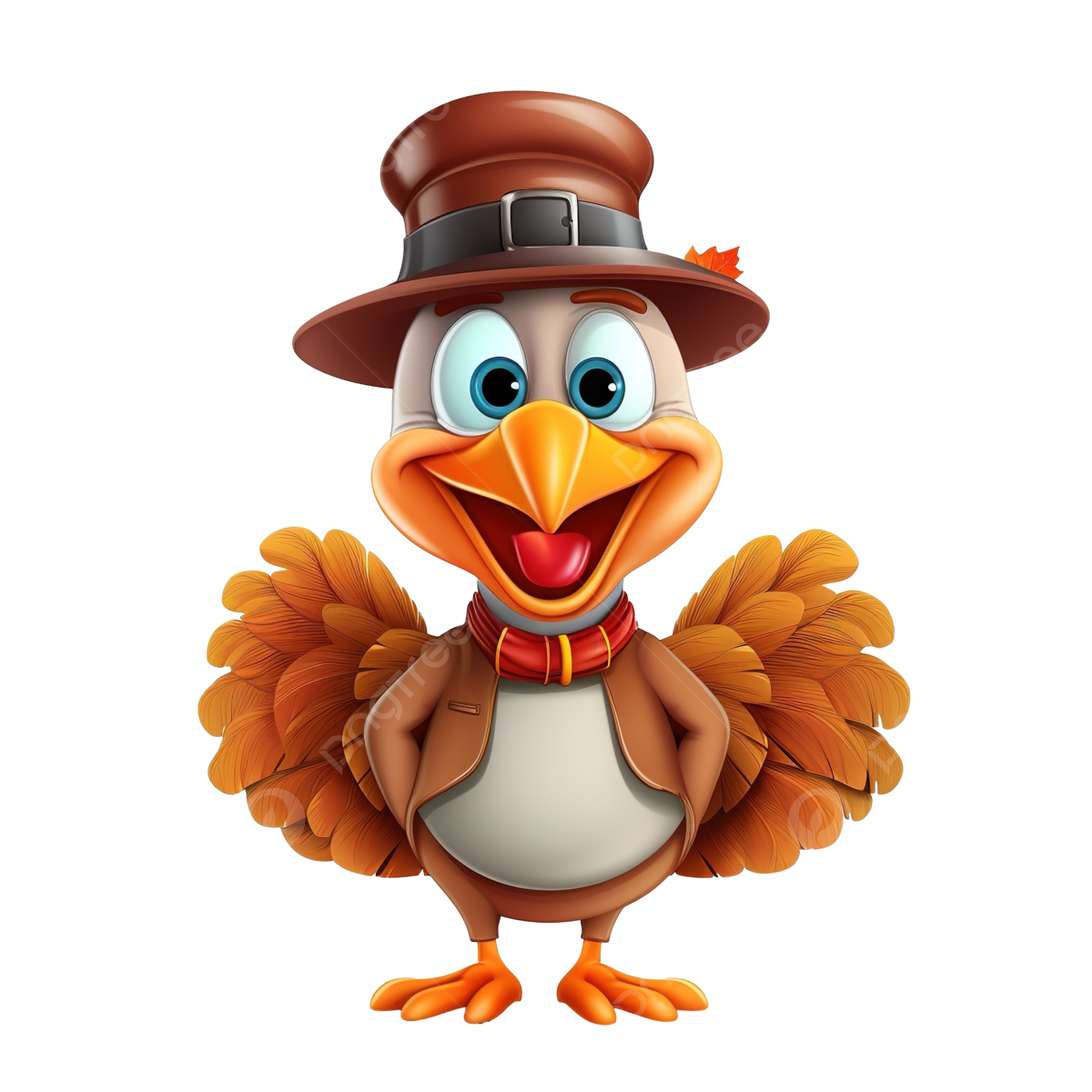 Feliz dãa de acciãn de gracias personaje de dibujos animados de pavo de acciãn de gracias