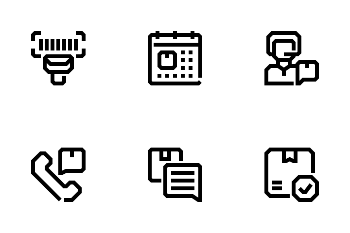 Delivery box barcode icons