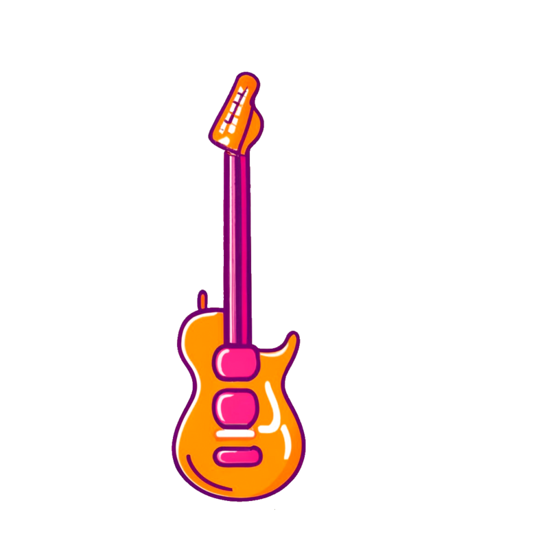 Electric guitar line filled two color free png png images psd free download