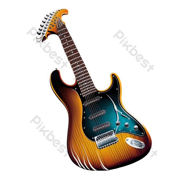 Free guitar realistic isolated png images psd free download