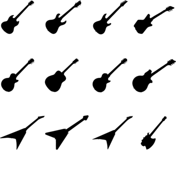 Guitar silhouette png and vector images free download