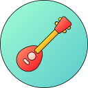 Acoustic guitar icons symbols