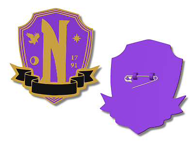 Nevermore ademy crest badge wednesday the addams family costume cosplay enid