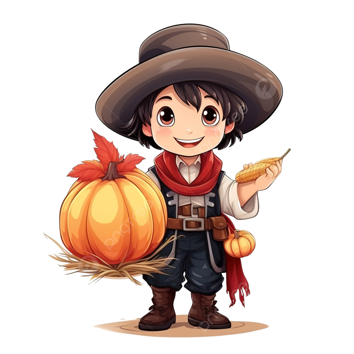 Pilgrim boy png vector psd and clipart with transparent background for free download