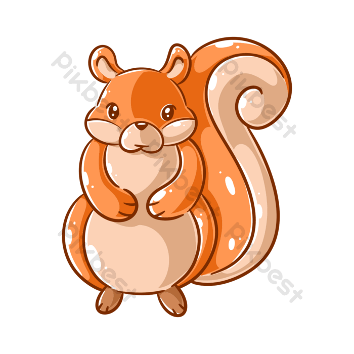 Cute squirrel animal cartoon design png images ai free download