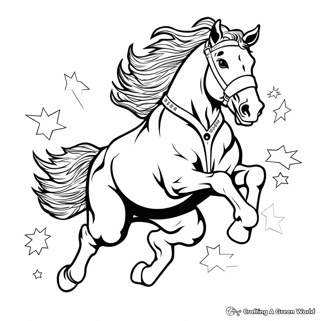 Bucking horse coloring pages