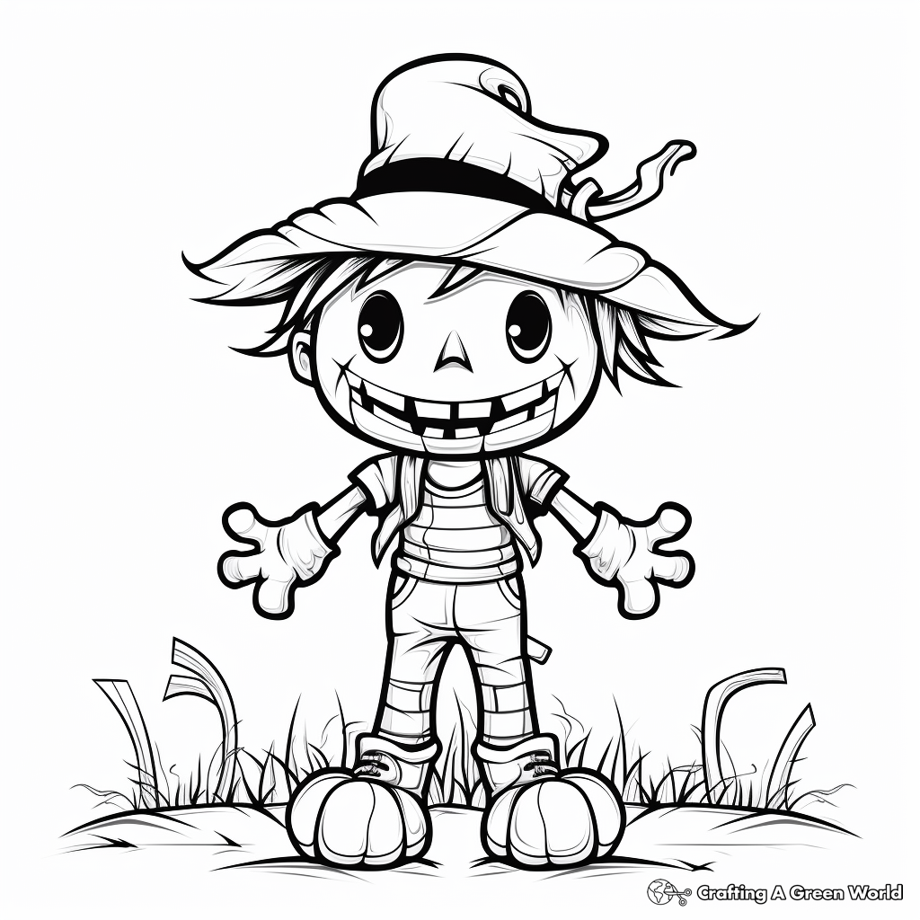 Pumpkin scarecrow coloring pages