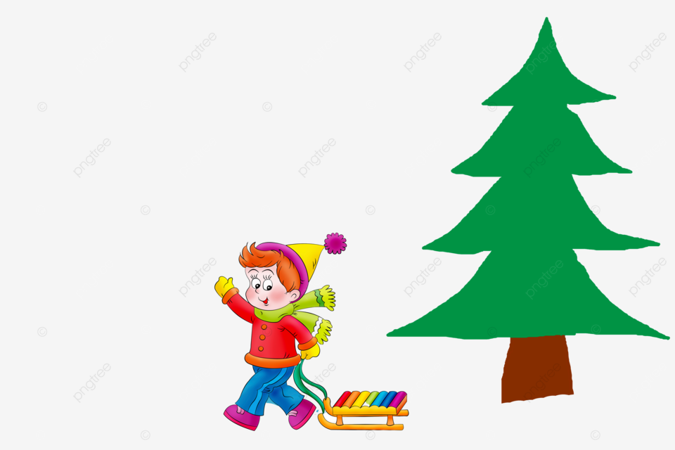 Boy with sled sled snow ice tree slide sled png transparent image and clipart for free download