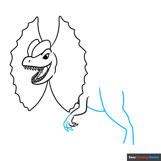 How to draw a dilophosaurus