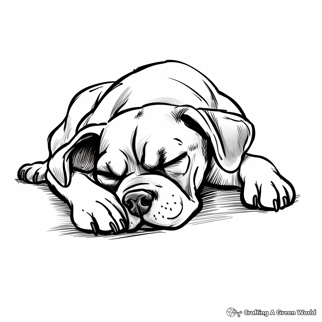 Sleeping dog coloring pages