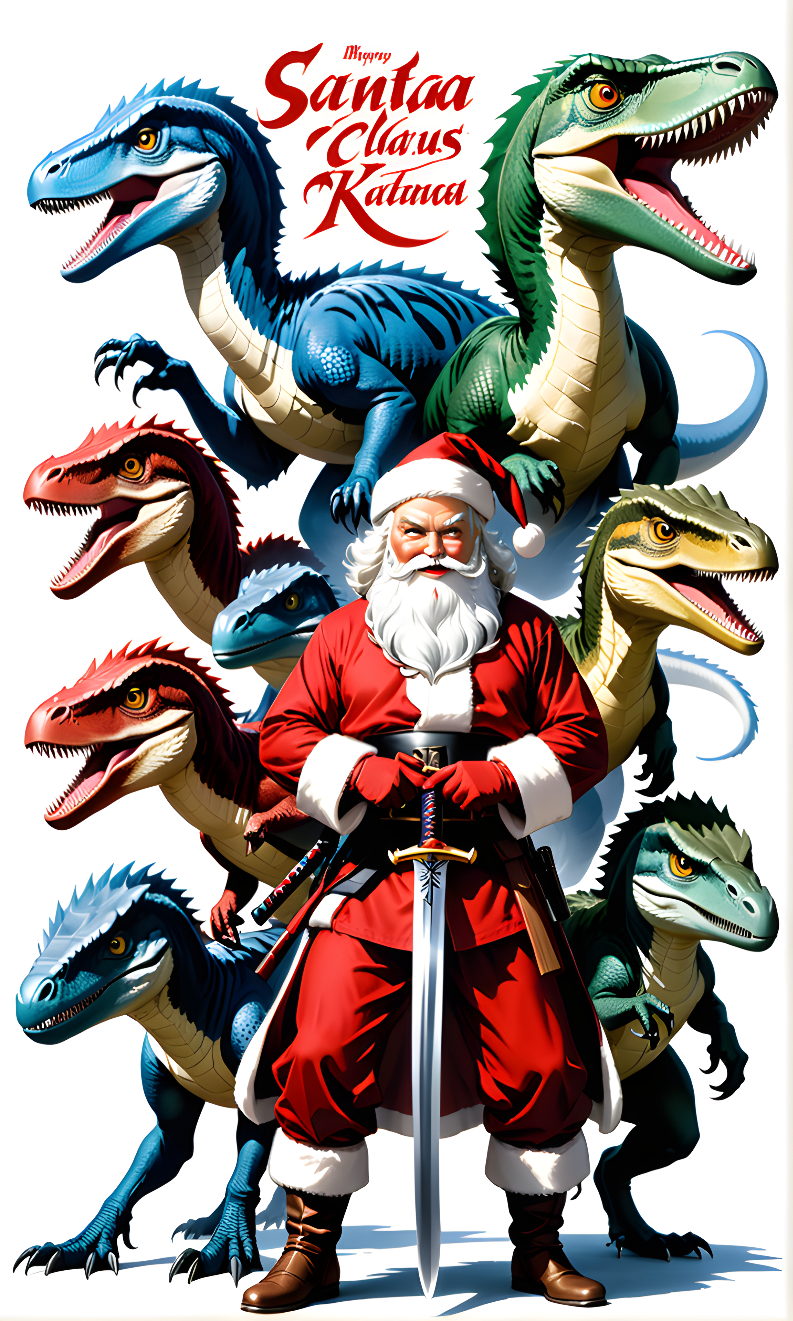 Indiana jones santa claus christmas card