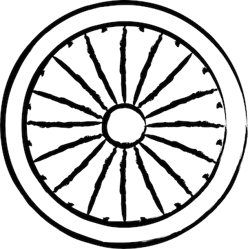 Premium vector dharma wheel hand drawn vector illustration