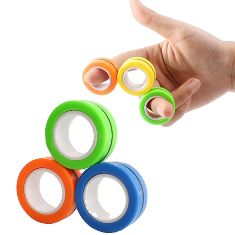 Magnetic finger rings fidget spinning mpression stress relief sensory gametoy