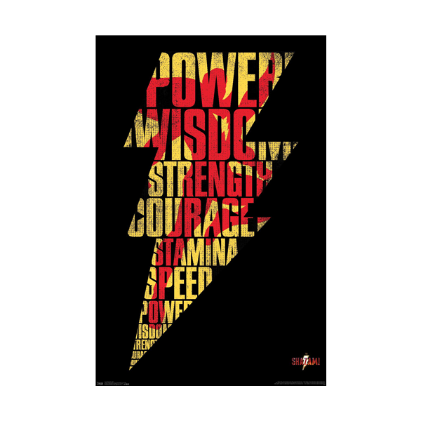 Trends international dc ics movie shazam bolt wall poster