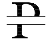 Uppercase p letter split monogram svg alphabet split name