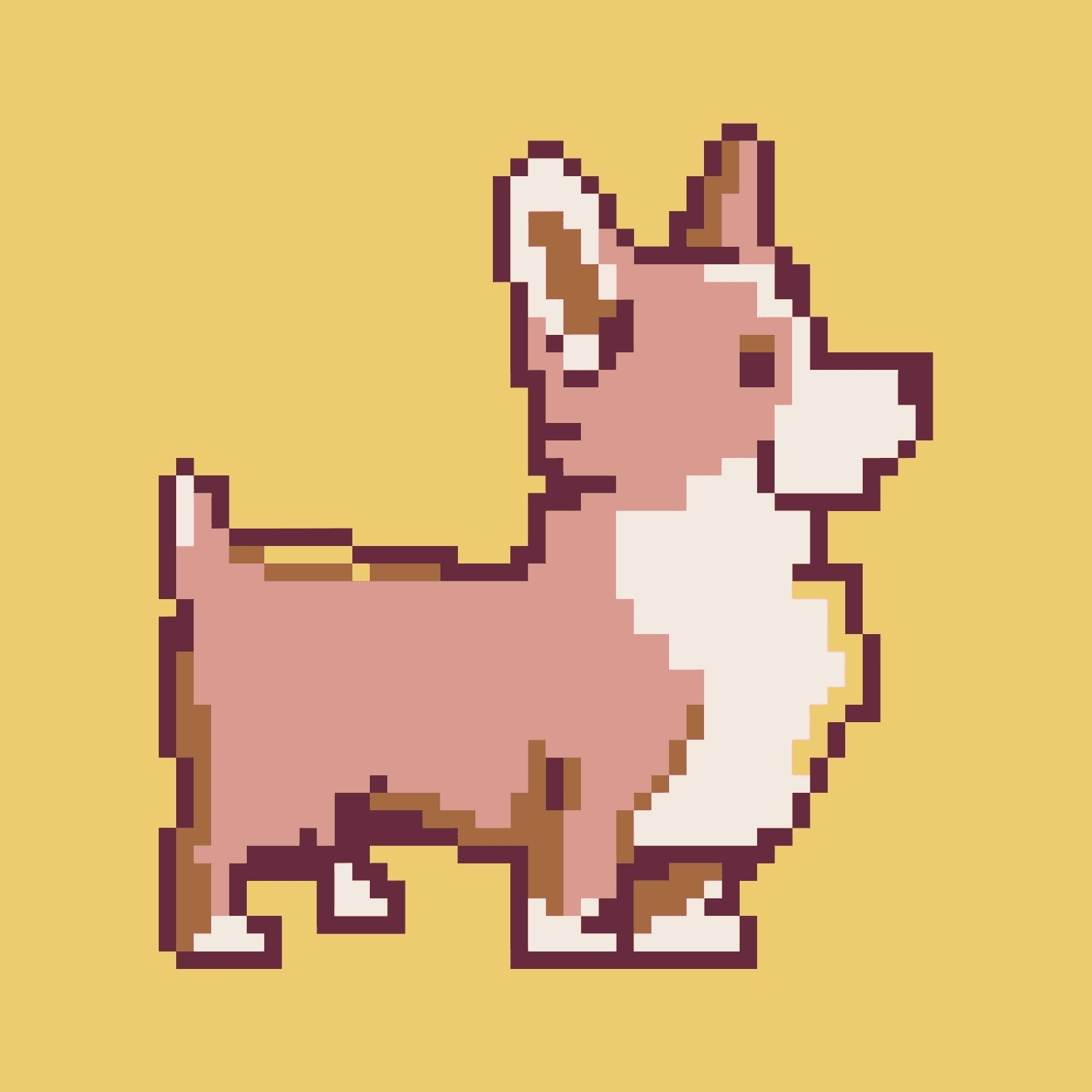 Cute pixelated corgi
