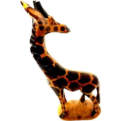 Hand carved wooden giraffe made in kenya tall safari wild animal african