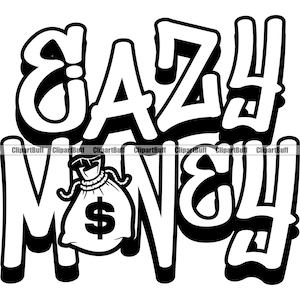 Paid in full black gangster cartoon character money ski mask