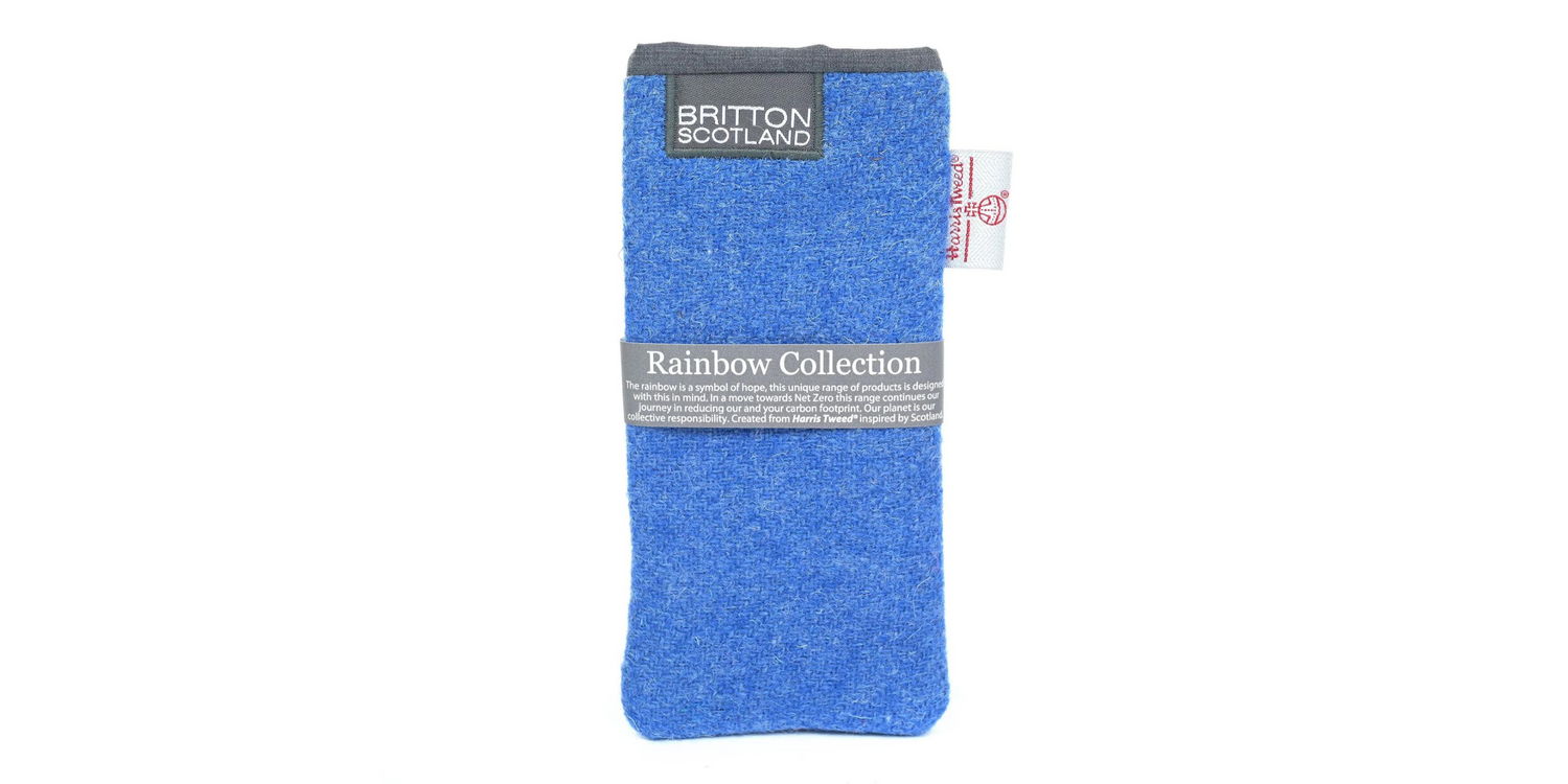 Amy britton rainbow harris tweed light blue soft case