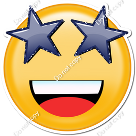 Emoji with blue star eyes w variants sign swag usa
