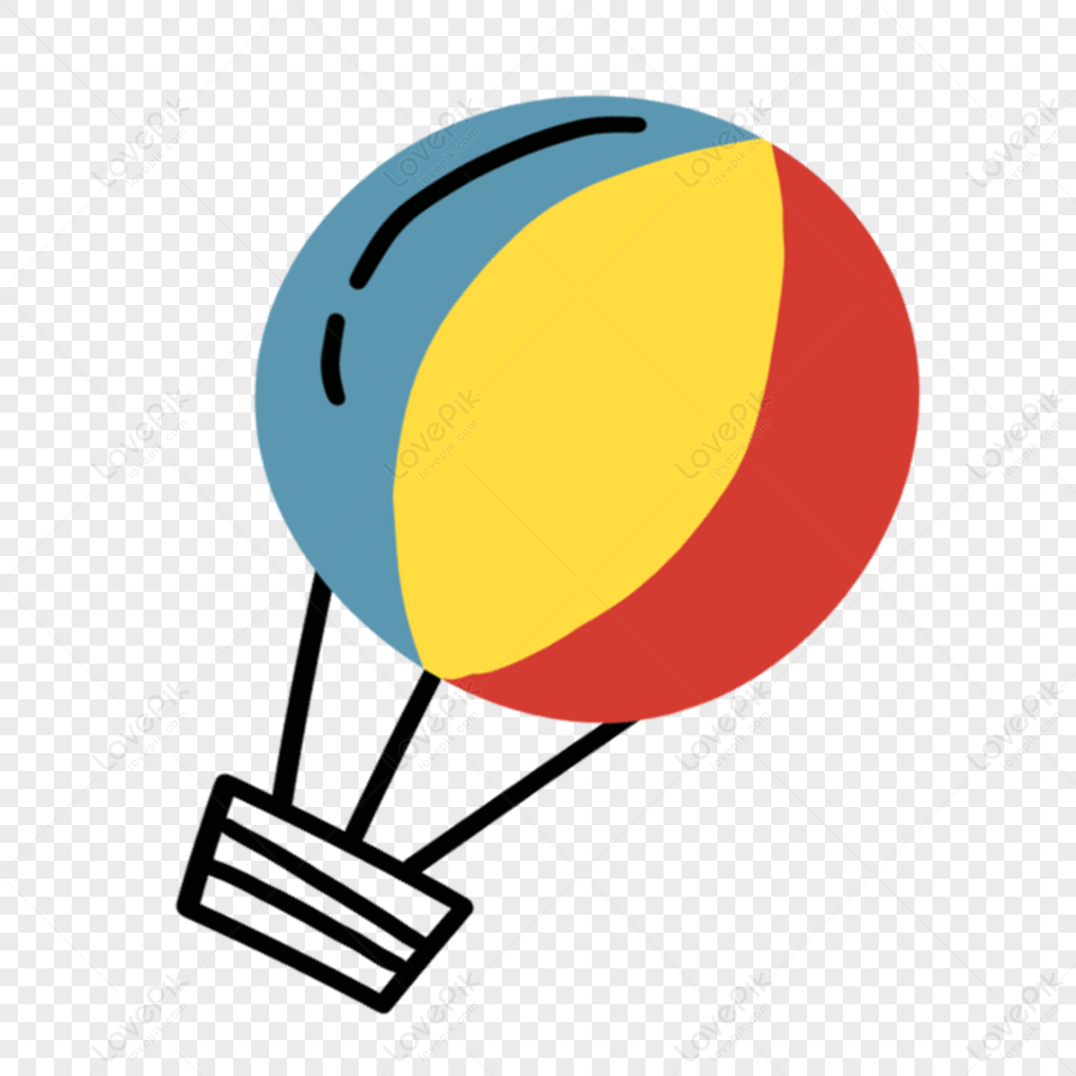 Coloured hot air balloon png image free download and clipart image for free download