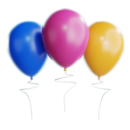 New year balloons d icon download in png obj or blend format