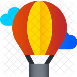 Fire balloon gradient icons