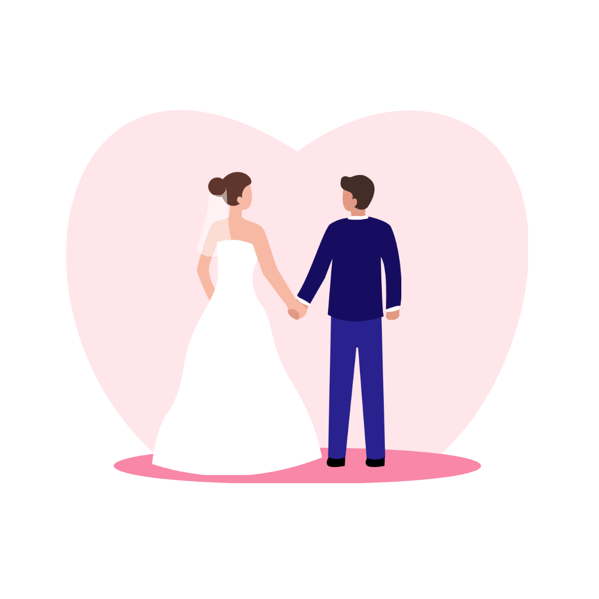 Free wedding holding hands