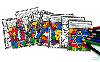 Color by number division worksheets for new years