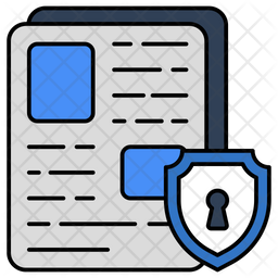 Secured document colored outline icons