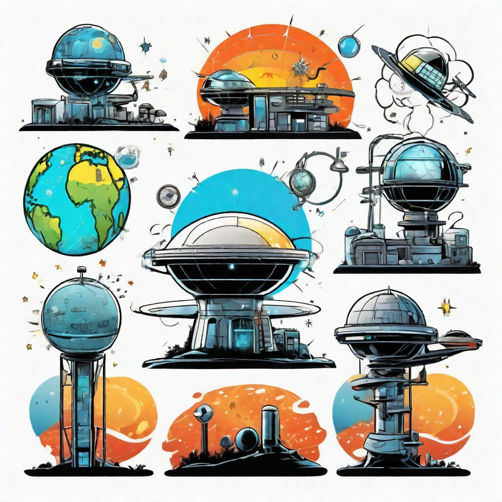 Cartoony alien tattoo design sheet flash design
