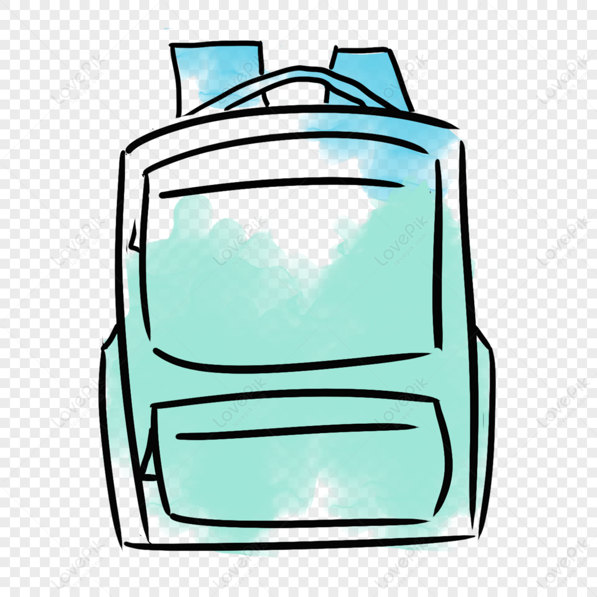 Green backpack png images with transparent background free download on