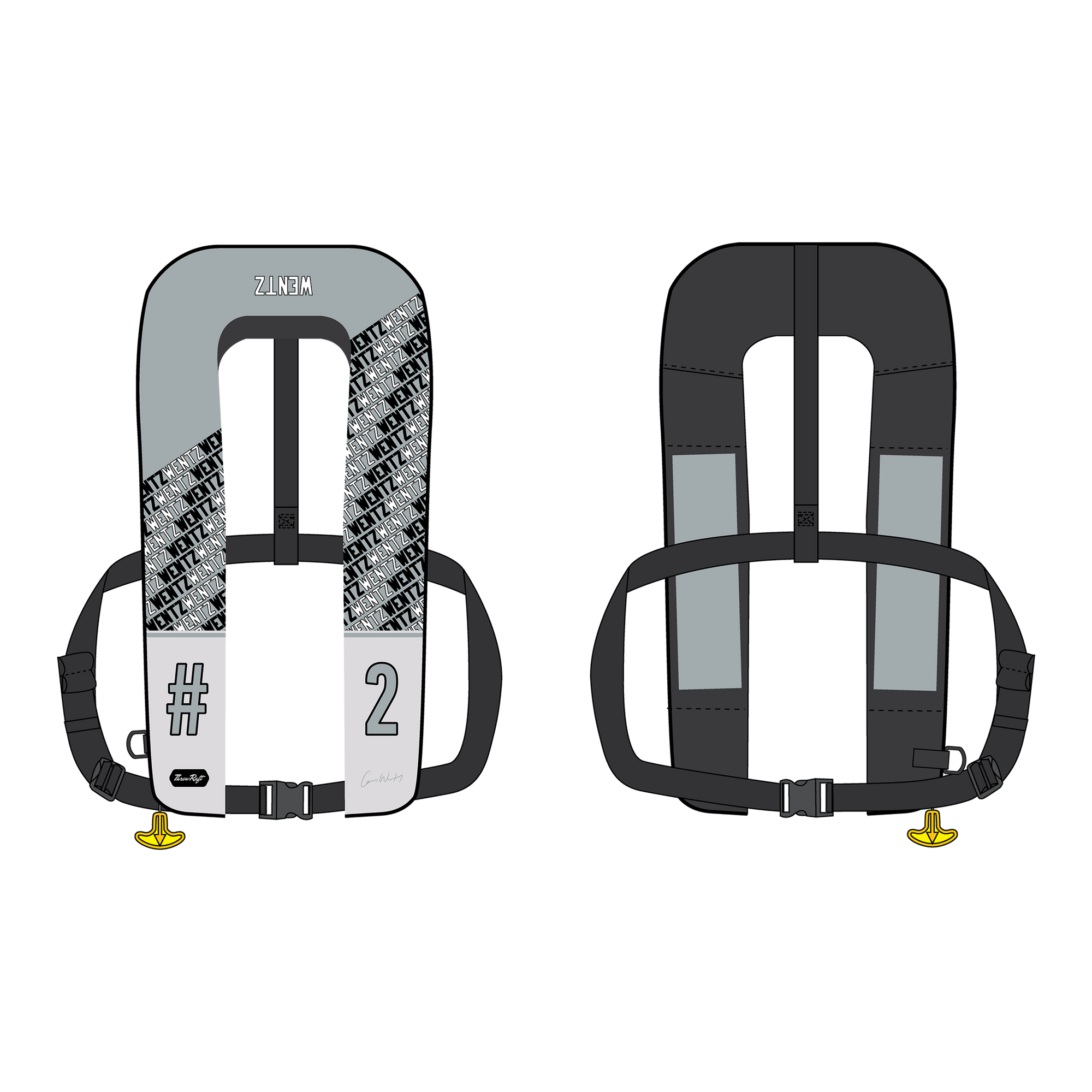 Carson wentz signature nfl inflatable life jacket