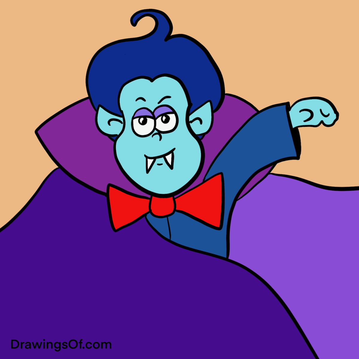 Vampire drawing easy cute cartoon art instructions