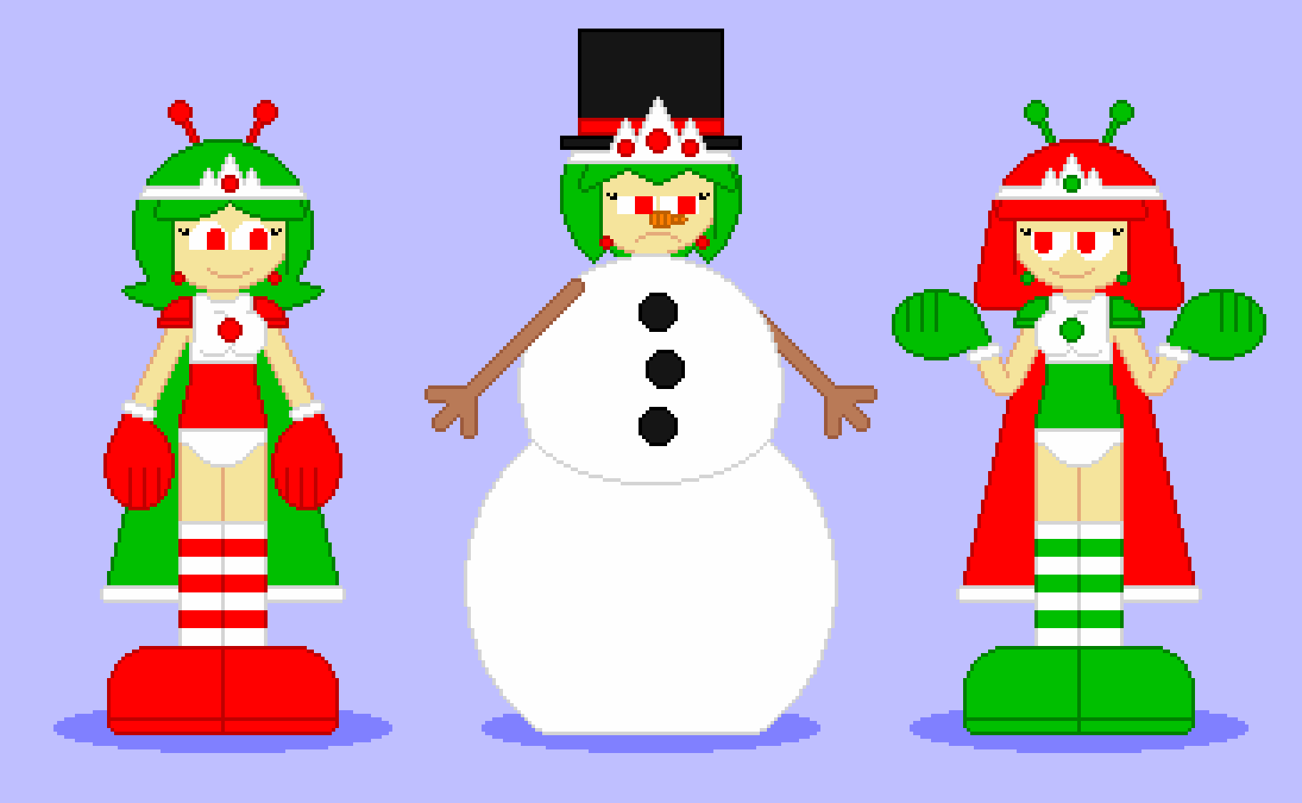 Queen galaga stuck in a snowman by sporevideos on