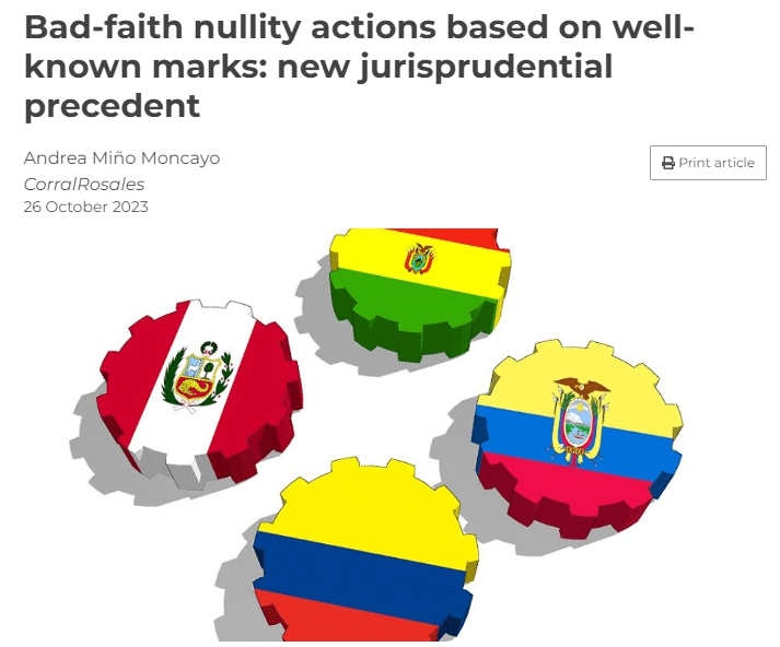 Marcas notorias o renombradas acciones de nulidad por mala fe