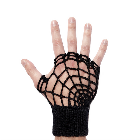 Spiderknit fingerless gloves oliver leone