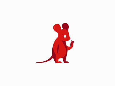 Little mouse with smartphone logo for sale by unom design on
