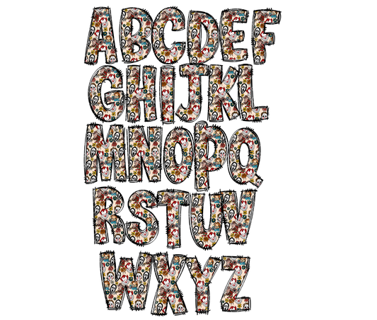 Teacher doodle letters back to school crayon hand drawn doodle alpha â the doodle letter store