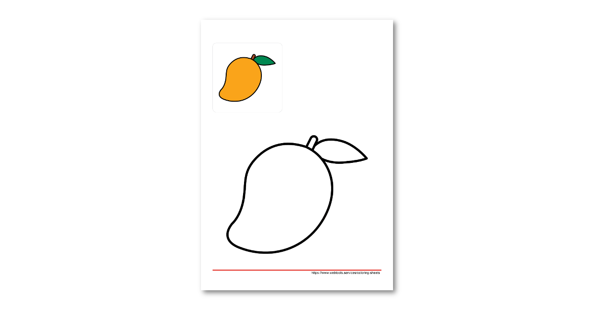 Mango coloring worksheet