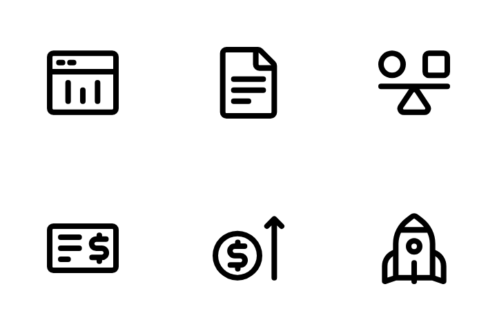 Business woman success icons