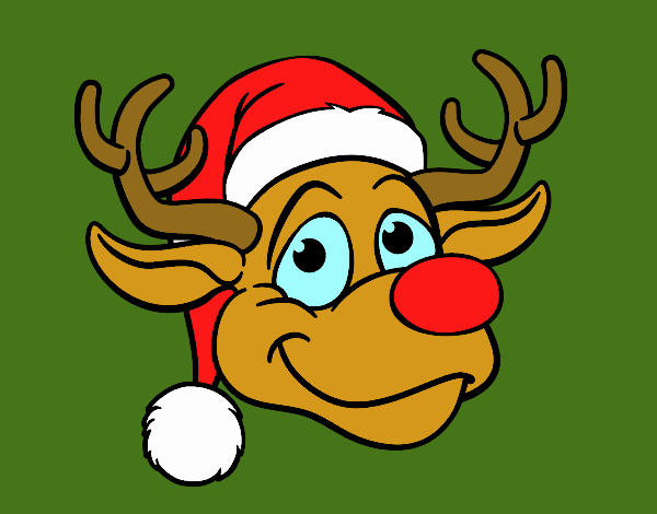Dibujo de cara de reno rudolph pintado por en el dãa